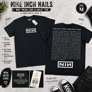 Nine Inch Nails NIN Black Graphic Band Tee Medium Back Hit Shirt NWT